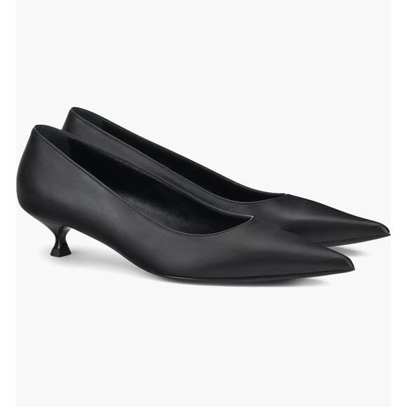 AGL Black Classic Lenor Pointed Toe Kitten Heel Retro Pump size 36.5 - Picture 4 of 8